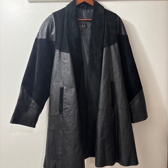 Direct Action Dany Newyork Women's Black Leather Suede Jacket Sz L - Picture 1 of 13